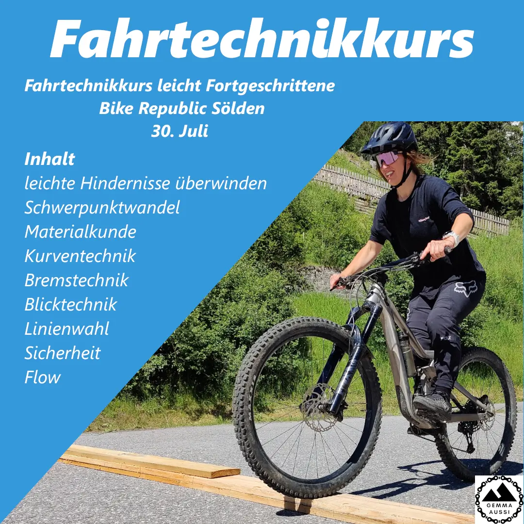 Fahrtechnikkurs leicht Fortgeschrittene Bike Republic Sölden